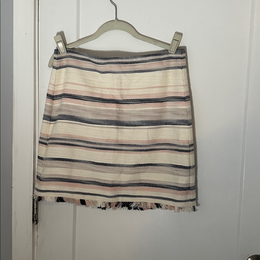 LOFT Textured Skirt with Fringe